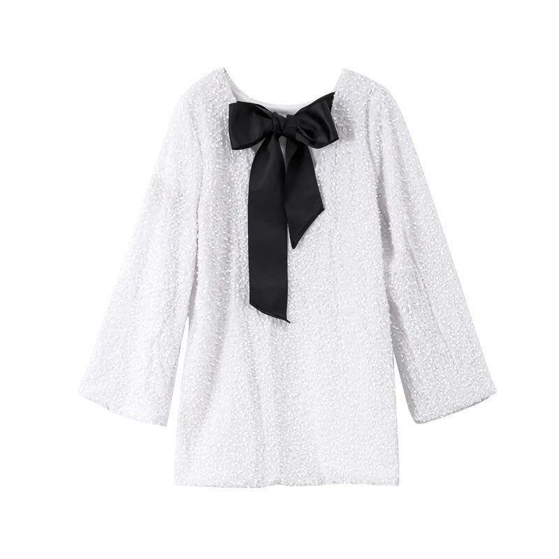 Holiday bow sequindress