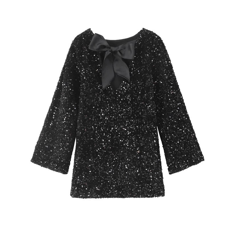 Holiday bow sequindress