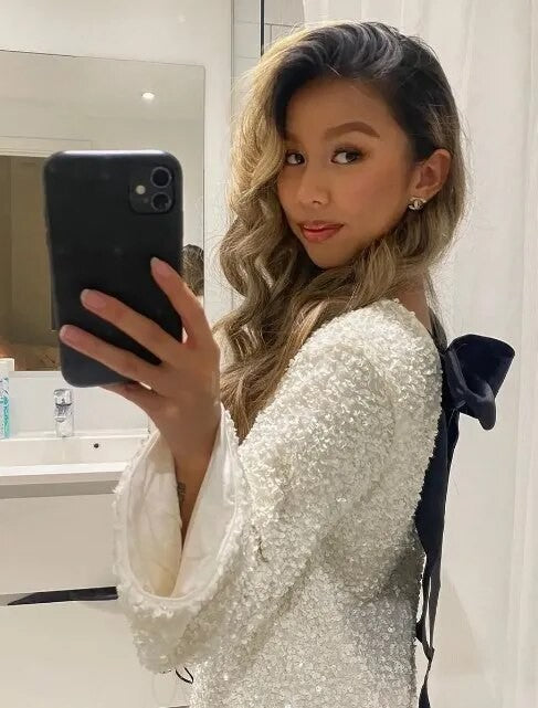 Holiday bow sequindress