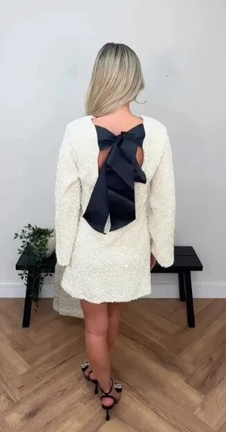 Holiday bow sequindress