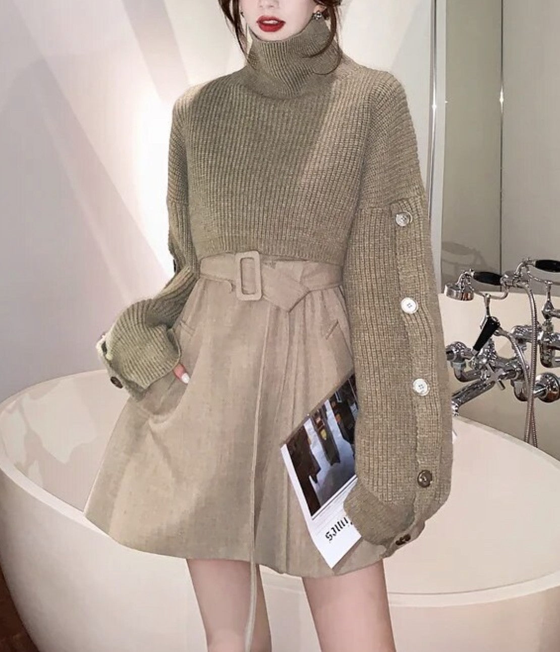 Set dress+cardigan Gispi