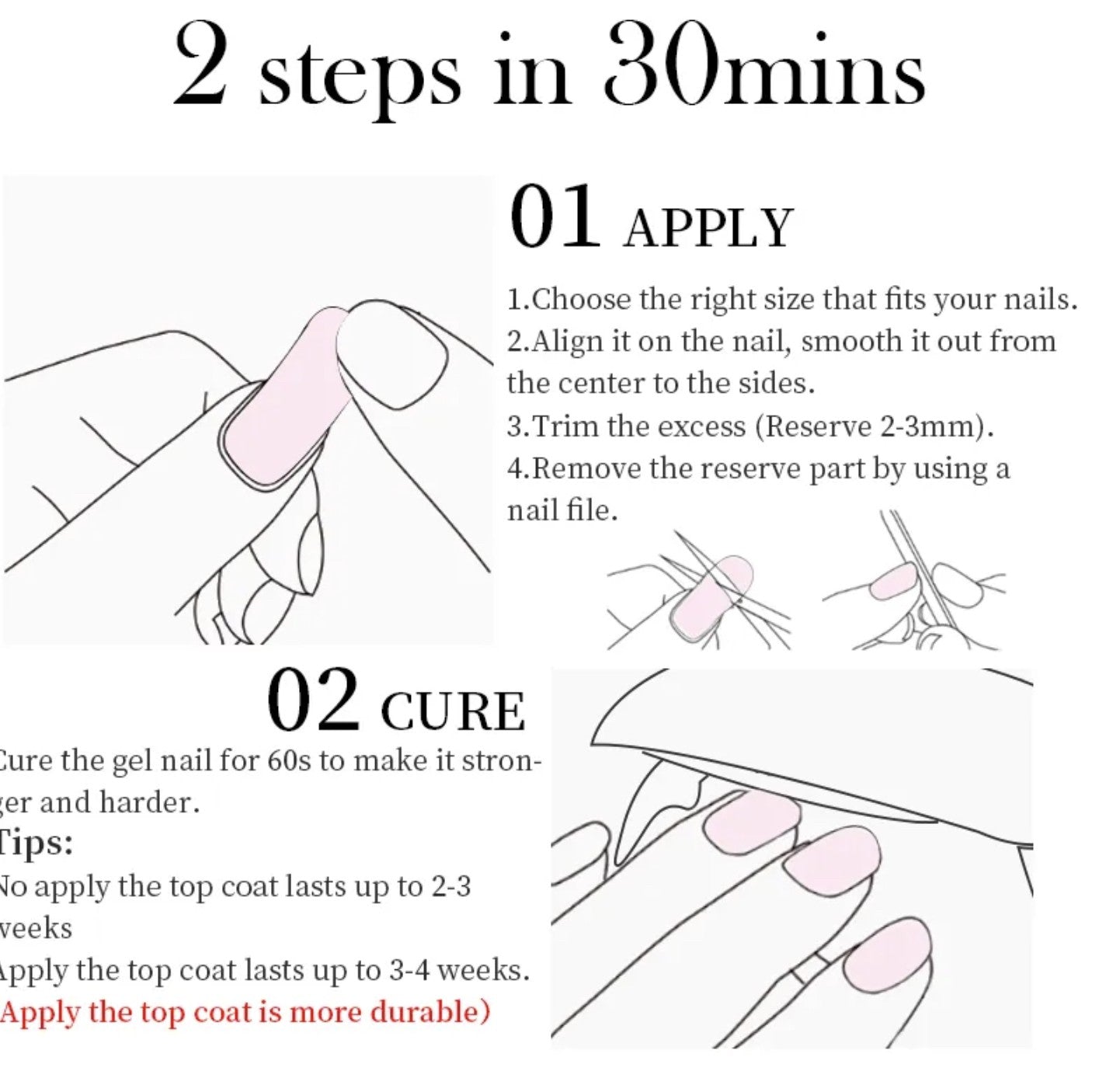 Smalto adesivo mani UV gel lampada