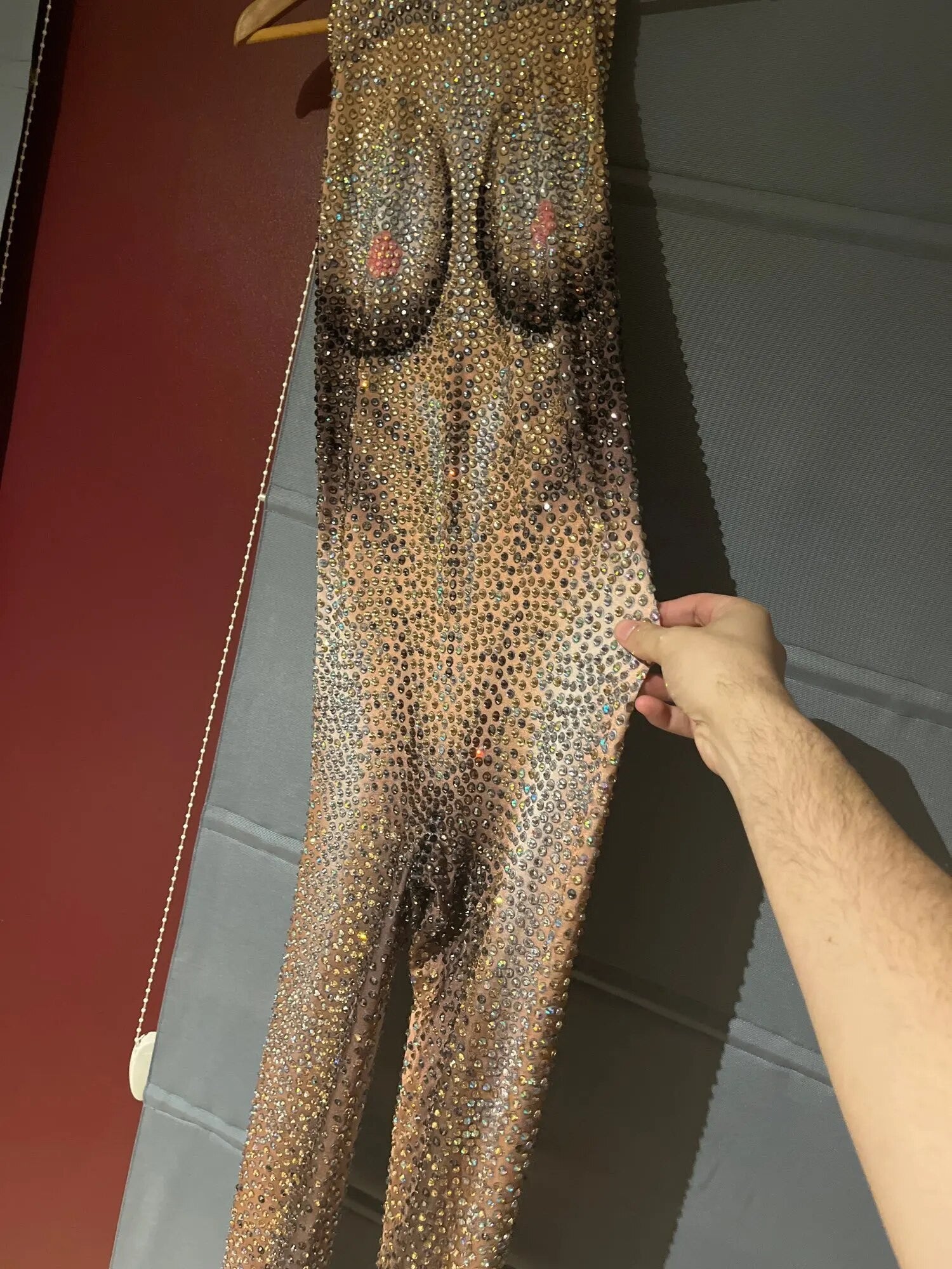 Tuta strass nude shapes