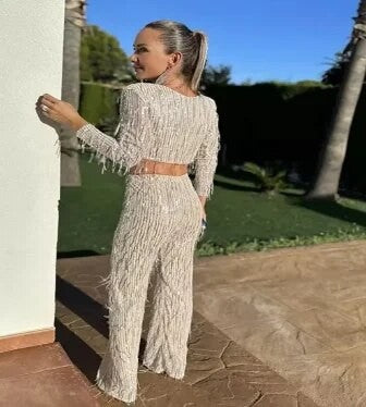 Completo frangette sequined