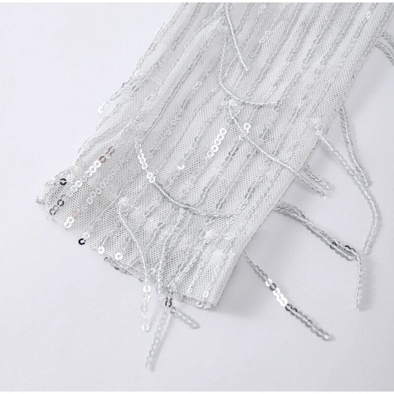 Completo frangette sequined