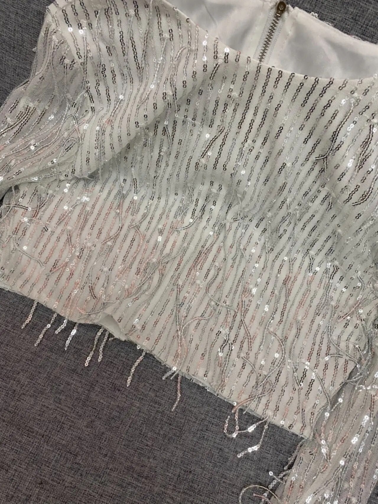 Completo frangette sequined