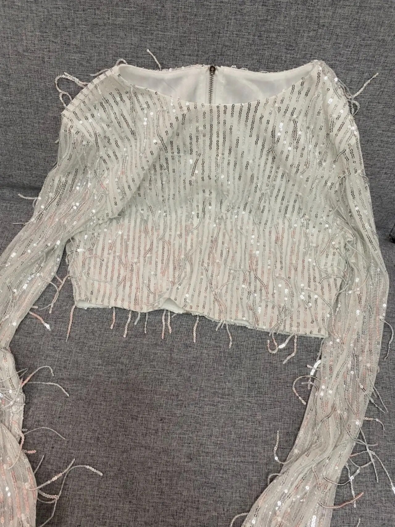 Completo frangette sequined