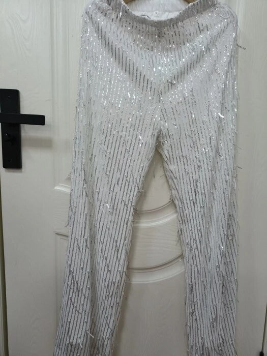 Completo frangette sequined