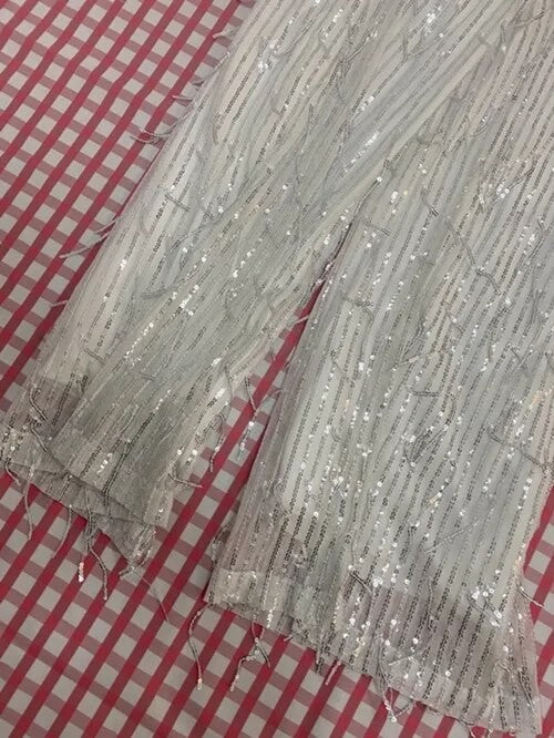 Completo frangette sequined