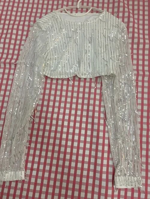 Completo frangette sequined