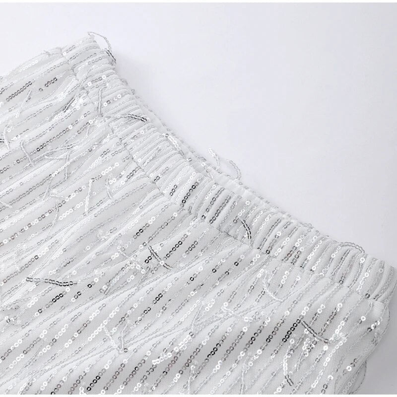 Completo frangette sequined