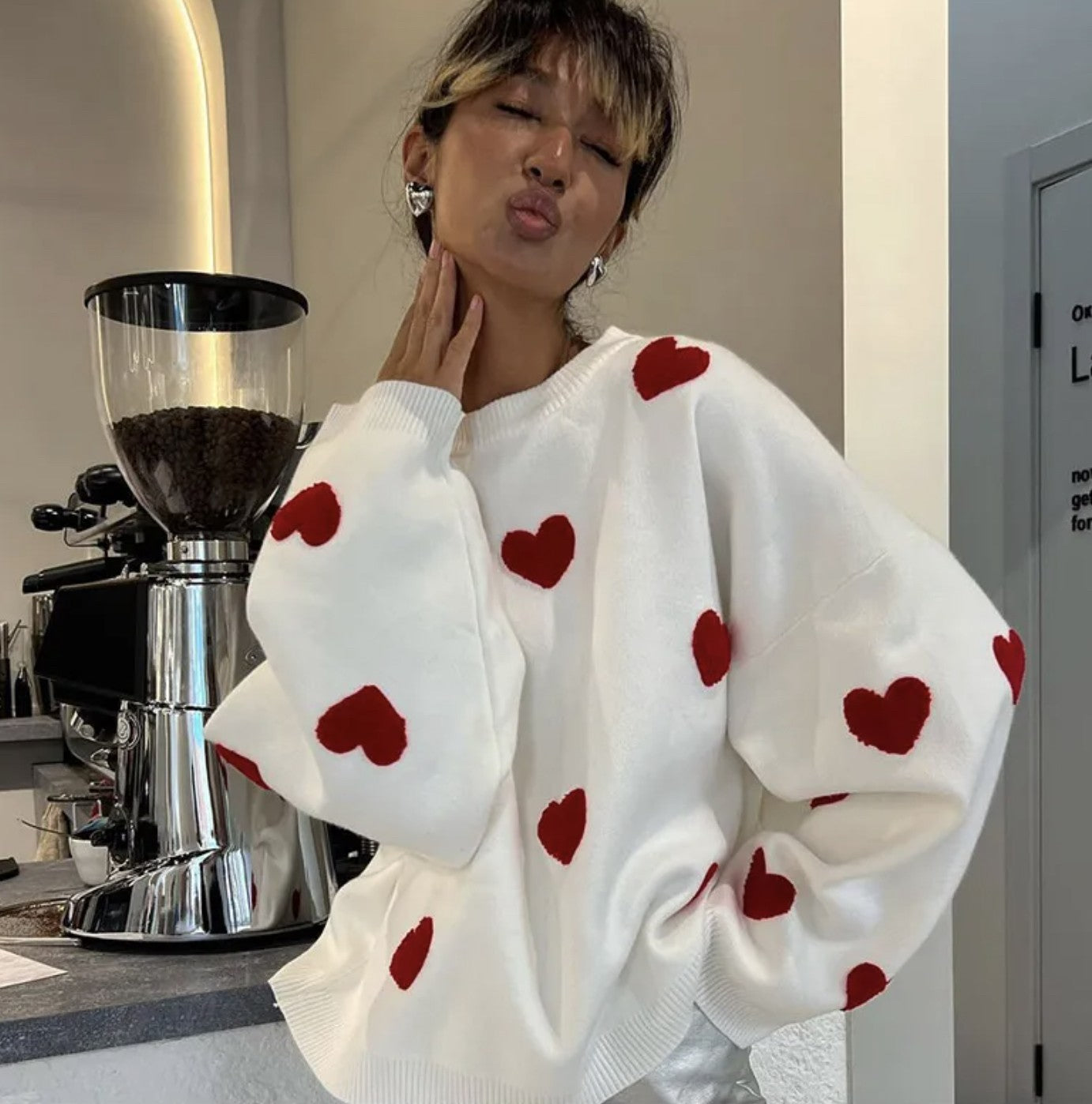 Maglione donna i cuori