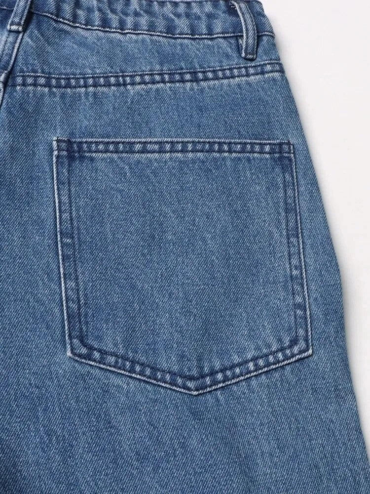 Jeans fullleg half strass