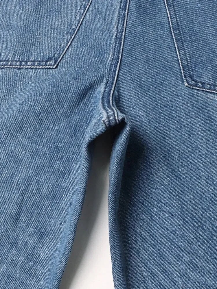 Jeans fullleg half strass