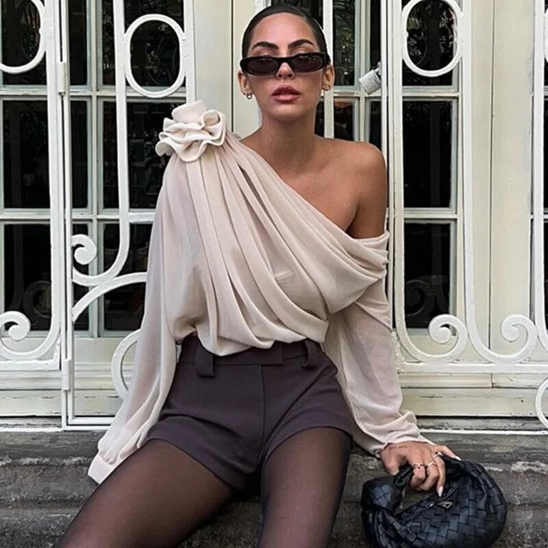 Blusa softflowers monospalla