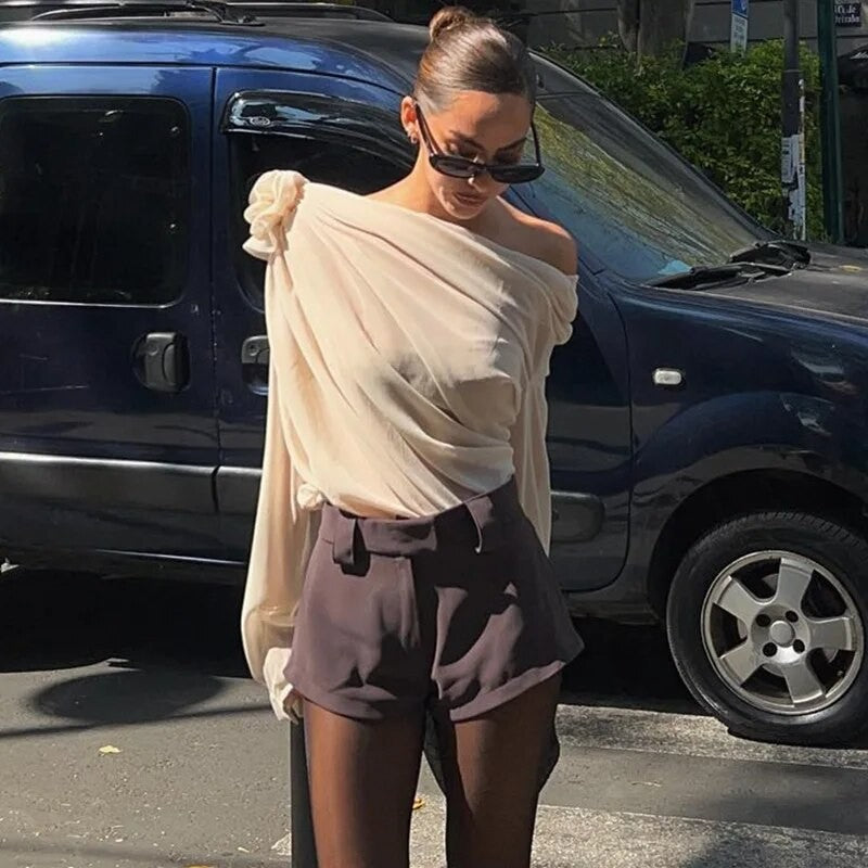 Blusa softflowers monospalla