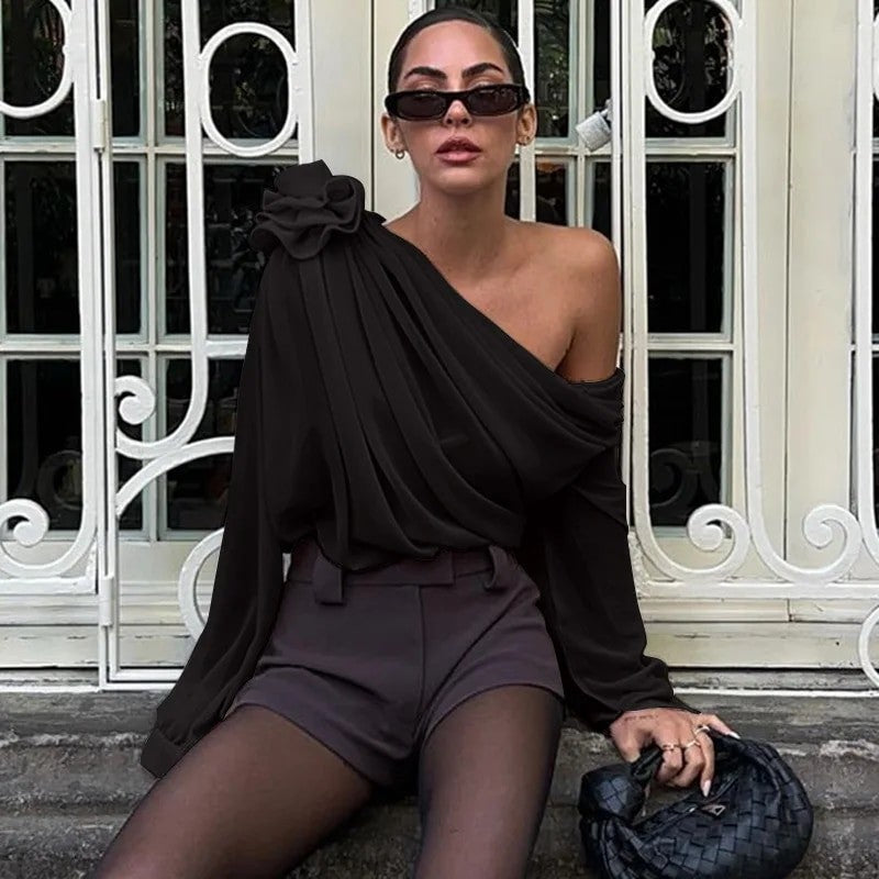 Blusa softflowers monospalla