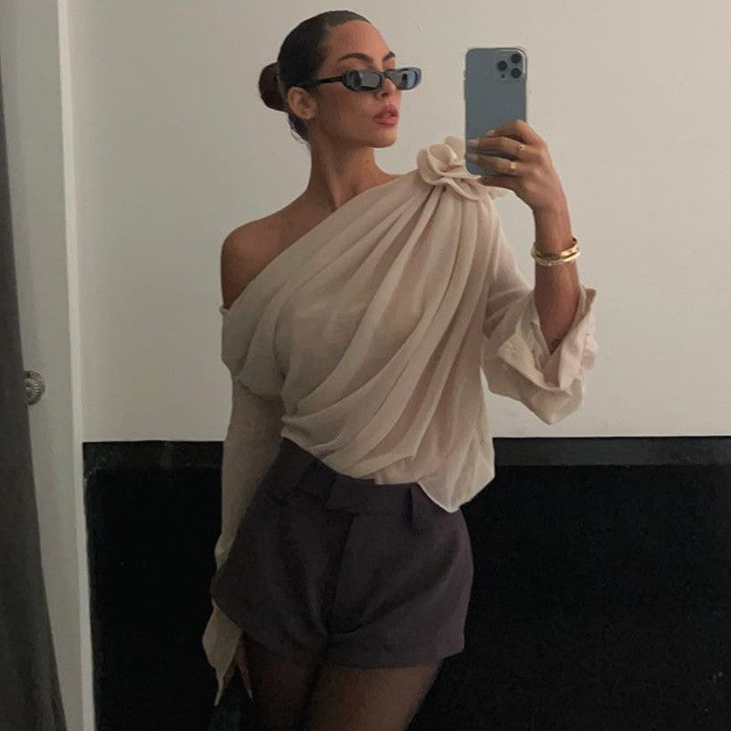 Blusa softflowers monospalla