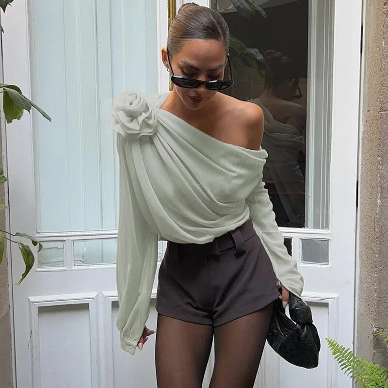 Blusa softflowers monospalla