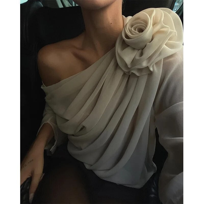 Blusa softflowers monospalla