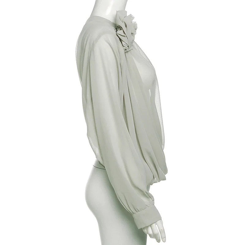 Blusa softflowers monospalla