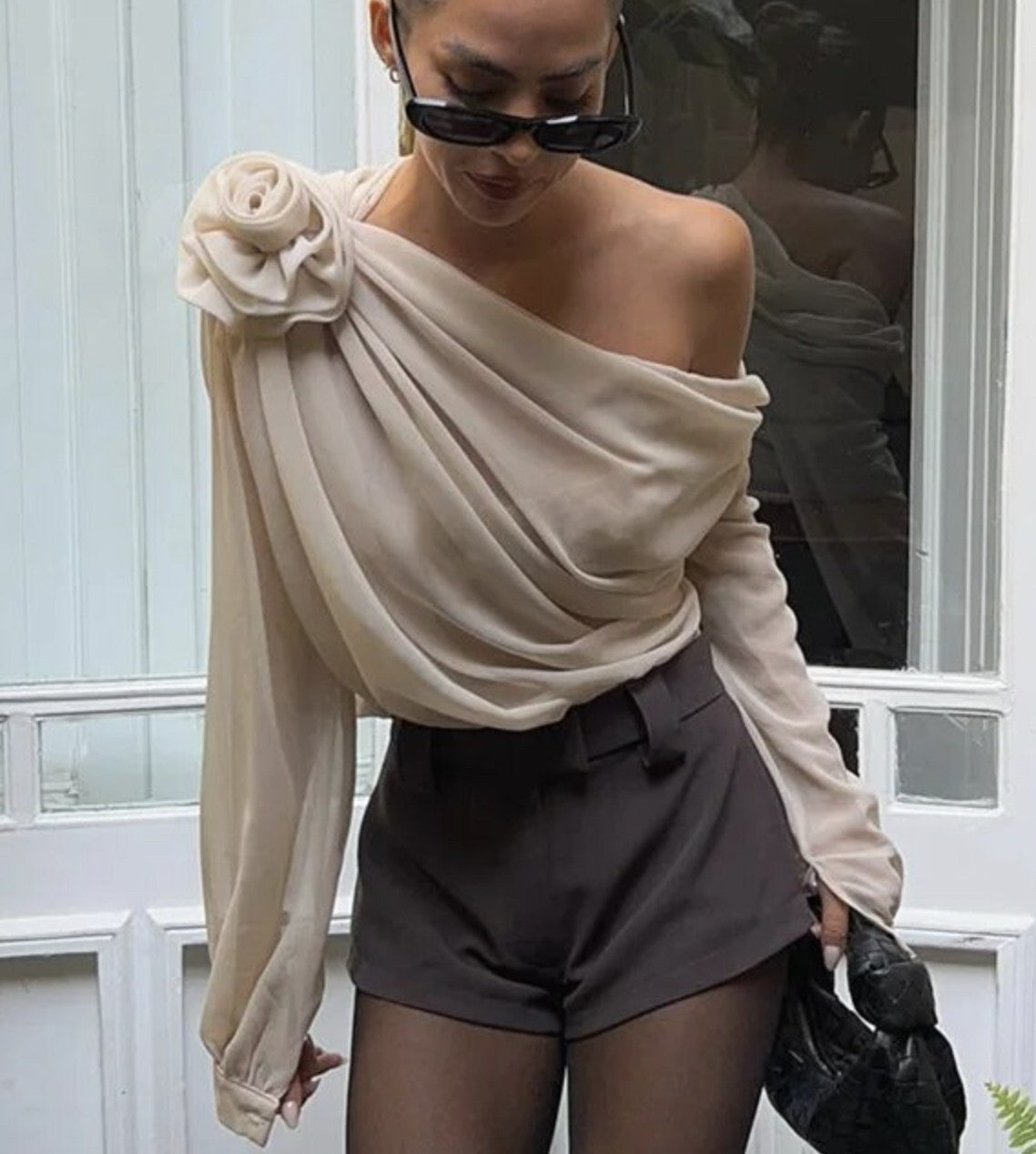 Blusa softflowers monospalla