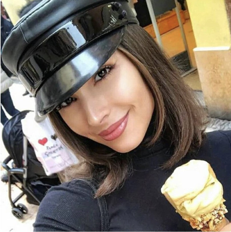 Cappello basco in pelle