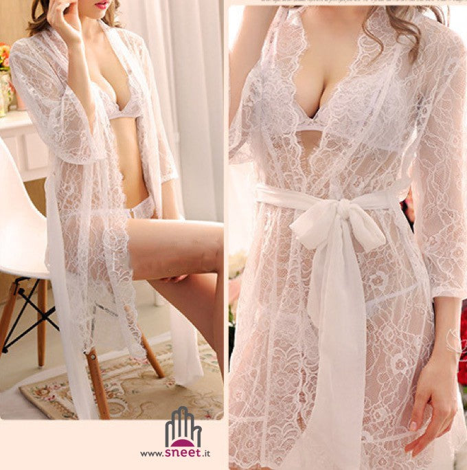 Annika lace dressing gown