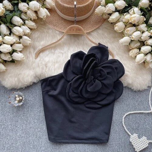 Top super fiore spalla