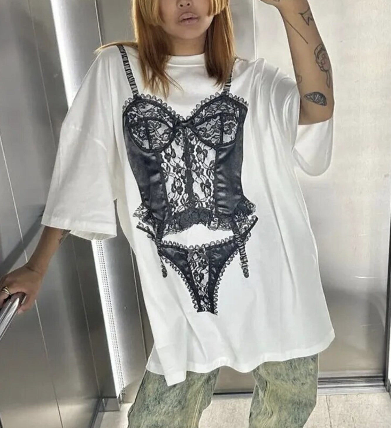 T-shirt Lingerie lace body