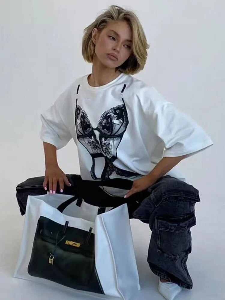 T-shirt Lingerie body giarrettiera