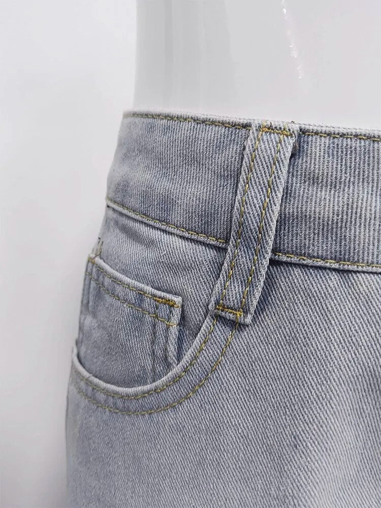 Jeans lateral strass-chains