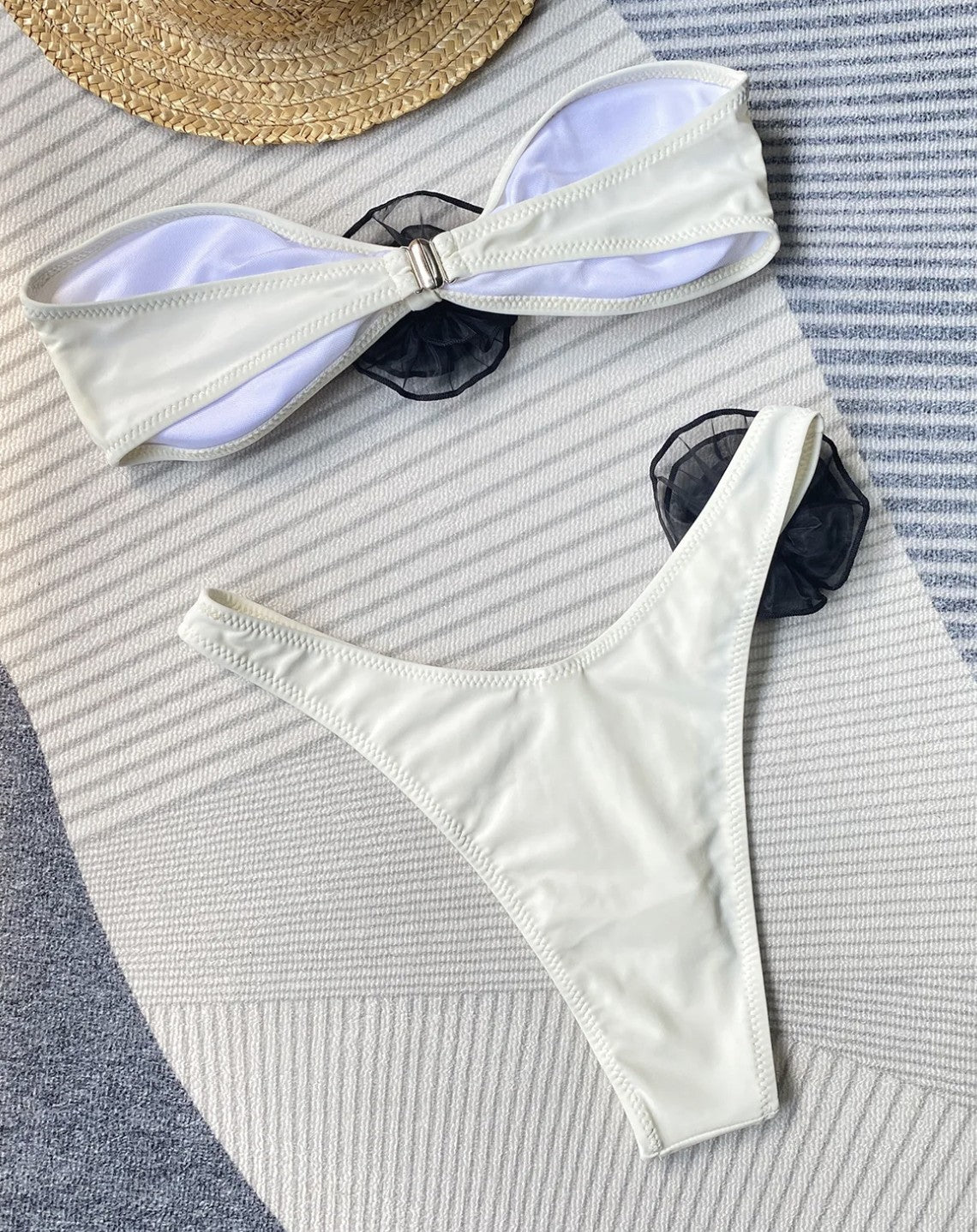 Bikini fiore bicolor fascia