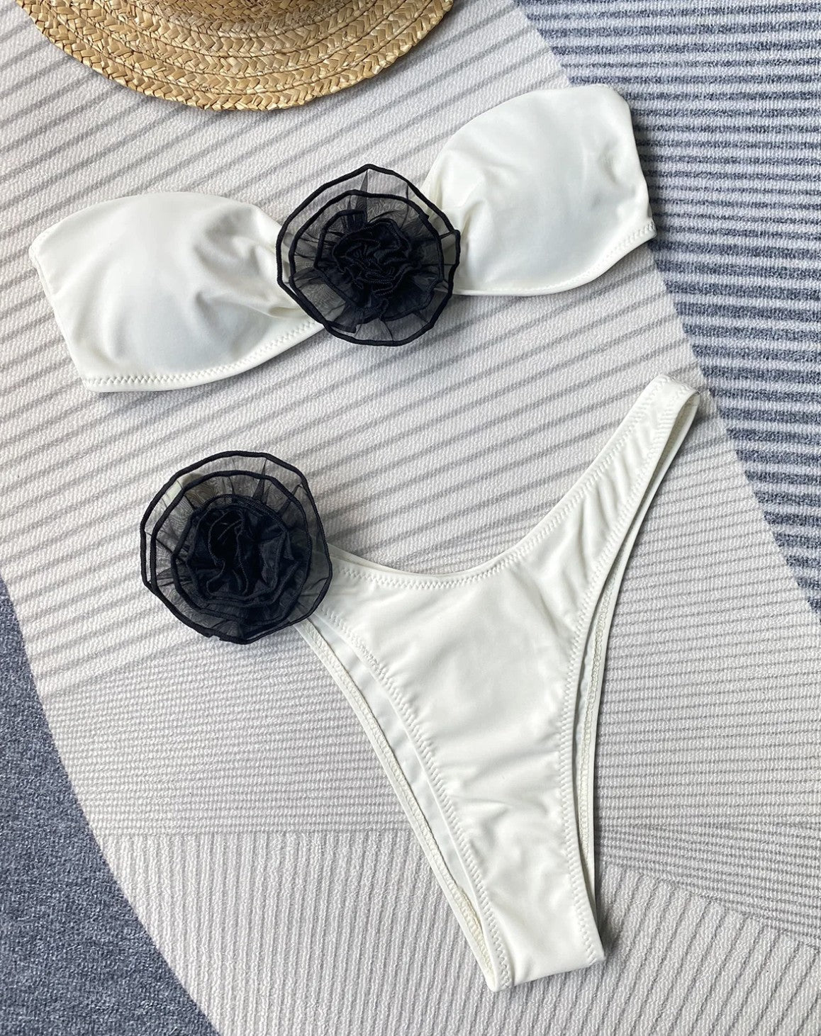 Bikini fiore bicolor fascia