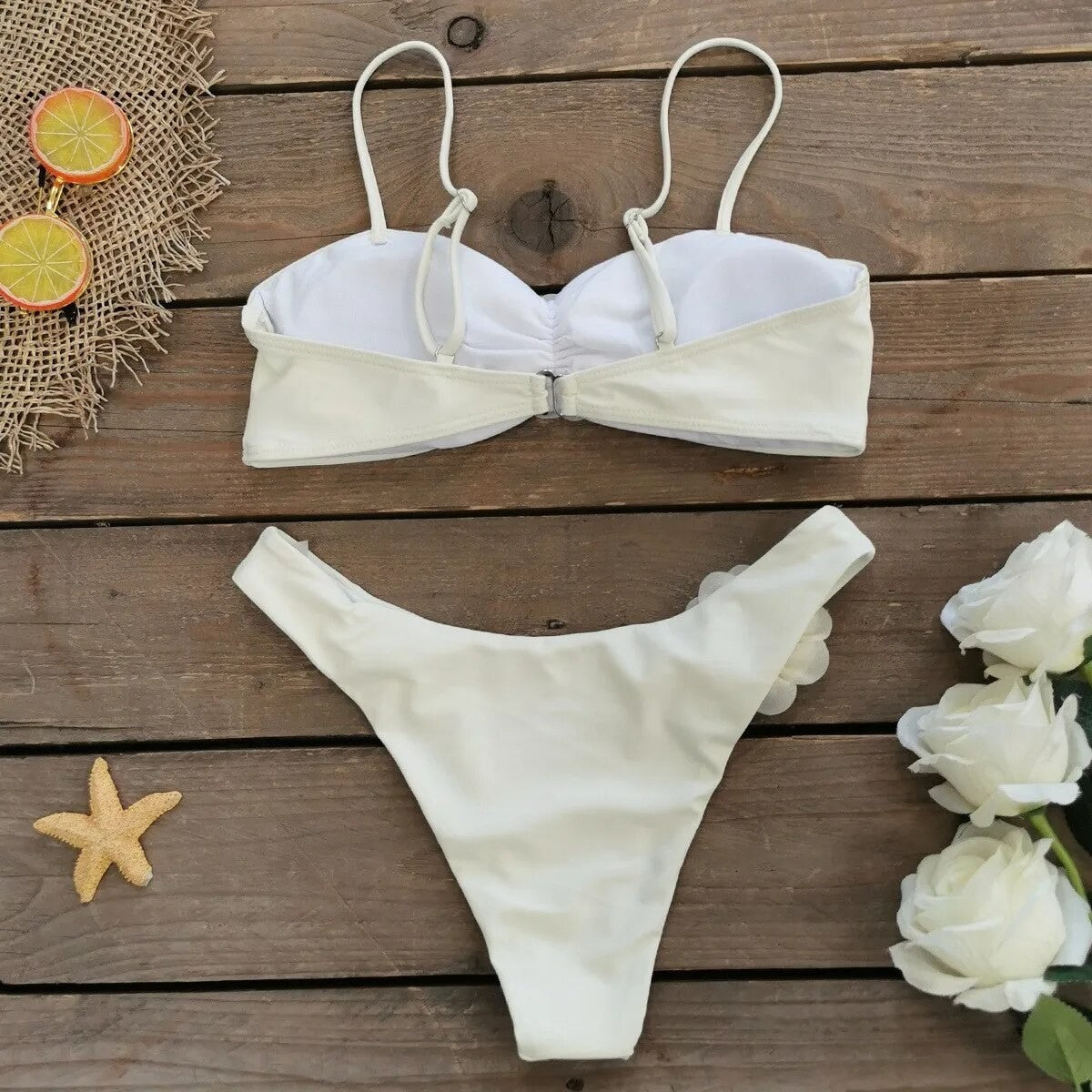 Bikini fiore bicolor fascia