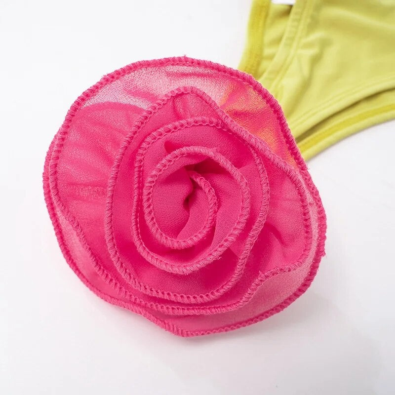 Bikini fiore bicolor fascia