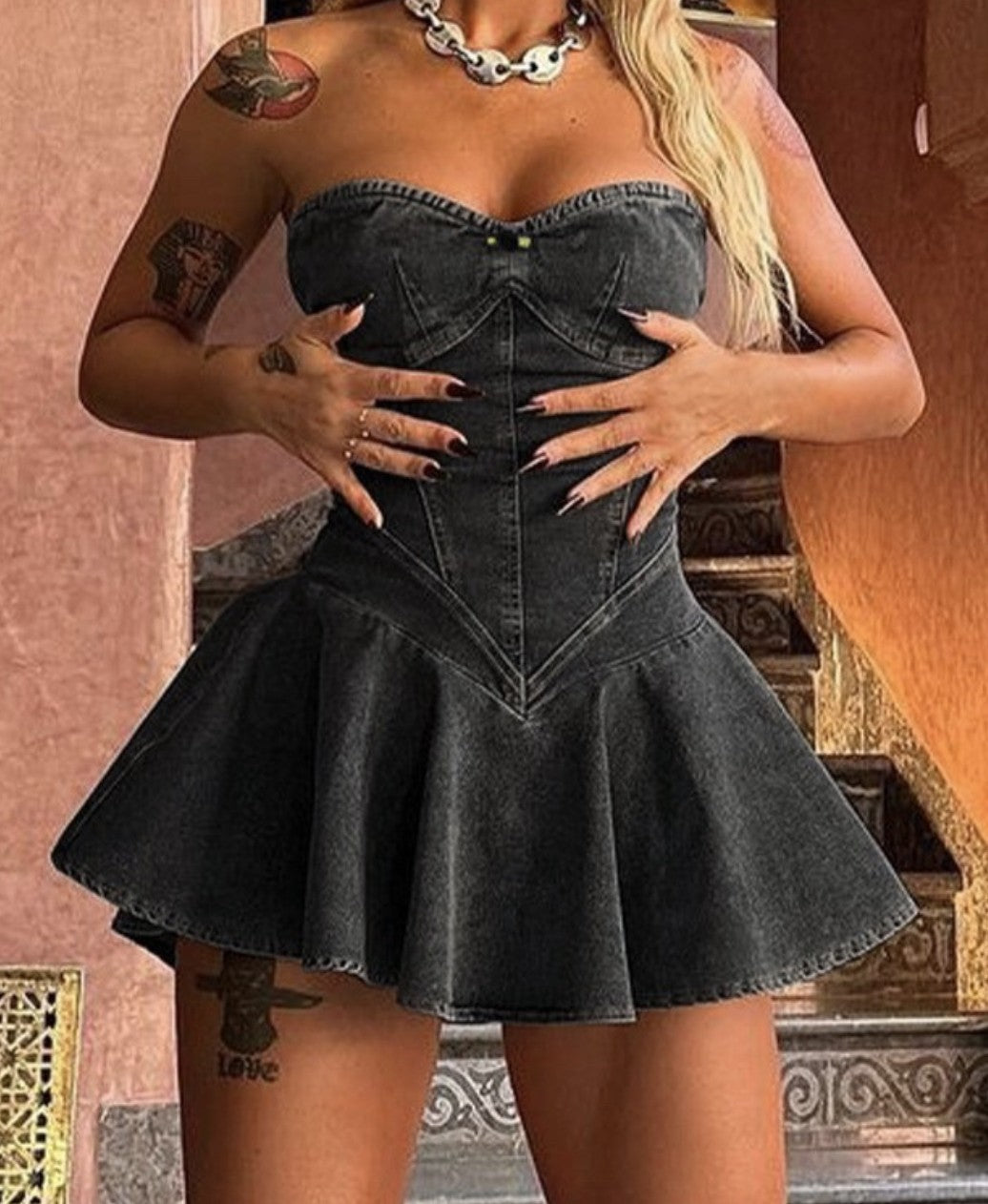 Minidress denim Lwika