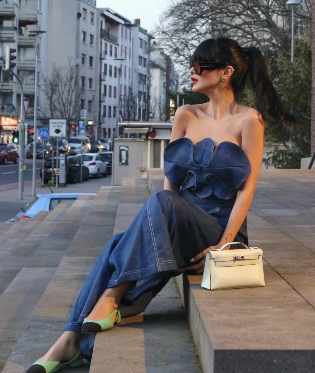 Body e pantalone denim dark Tamasa