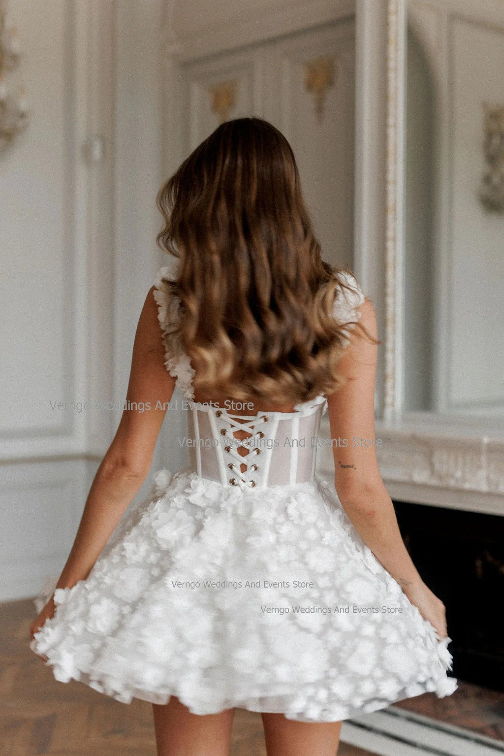 Minidress sposa whiteroses