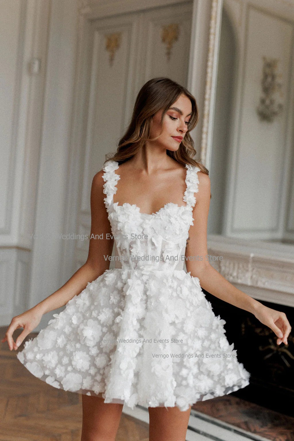 Minidress sposa whiteroses