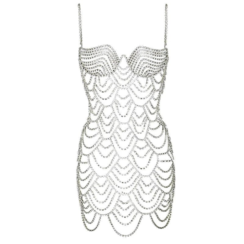 Minidress strass Coachella Waves