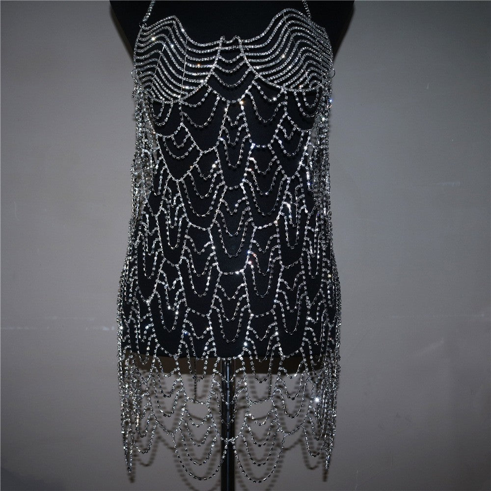 Minidress strass Coachella Waves