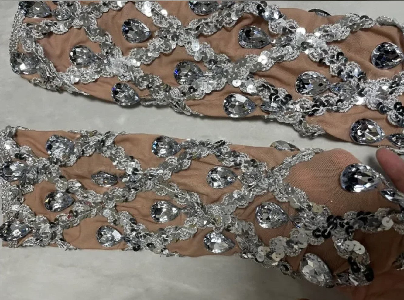 Guanti Nude diamond luxury