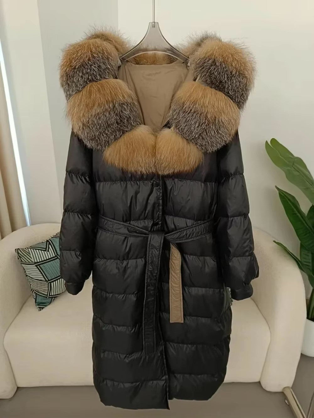 Piumino lungo cappuccio Optyl