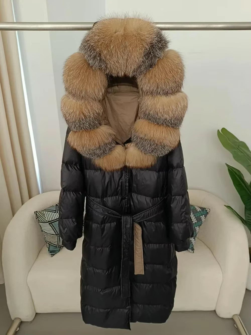 Piumino lungo cappuccio Optyl