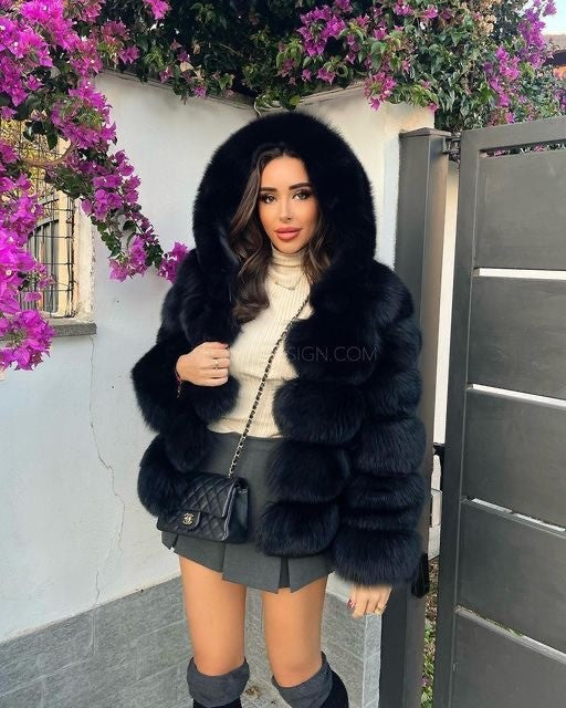 Pelliccia cappuccio Elodie