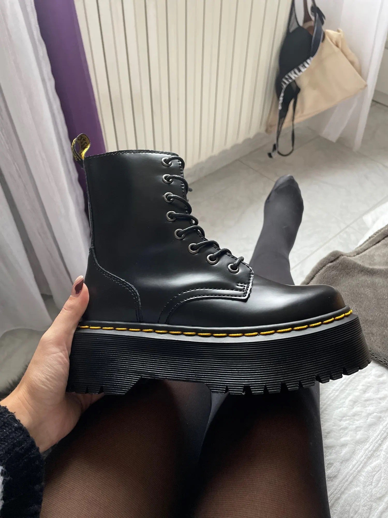 Scarponcino pelle platform