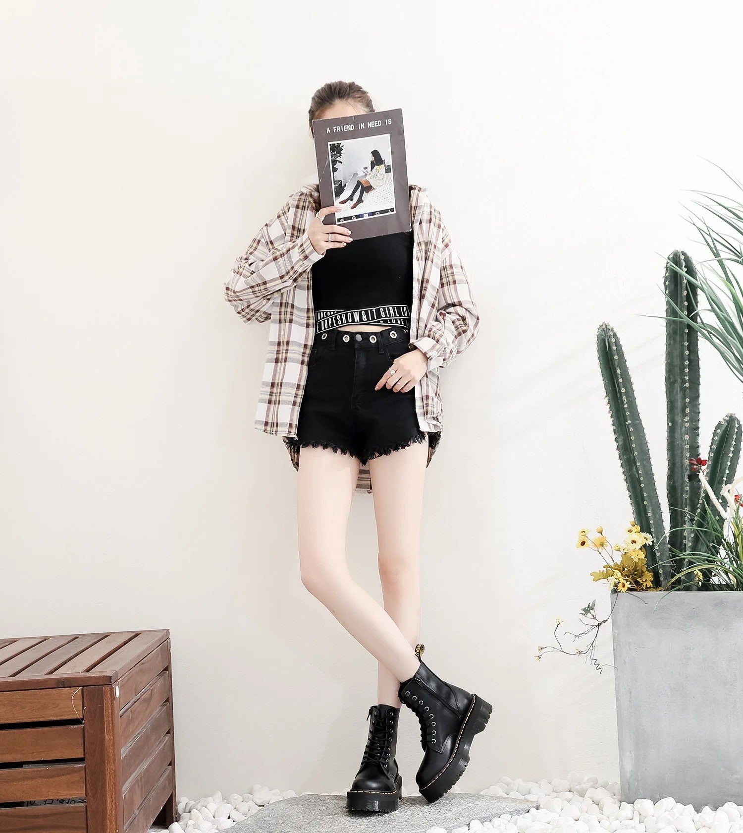 Scarponcino pelle platform