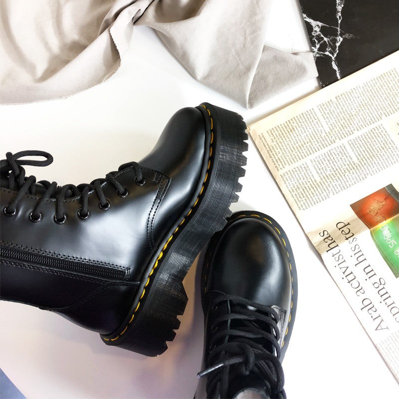 Scarponcino pelle platform