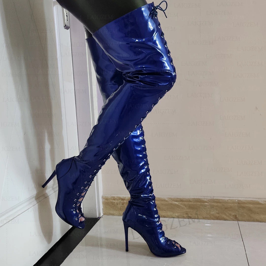 Stivale altissimo vernice Nofrik